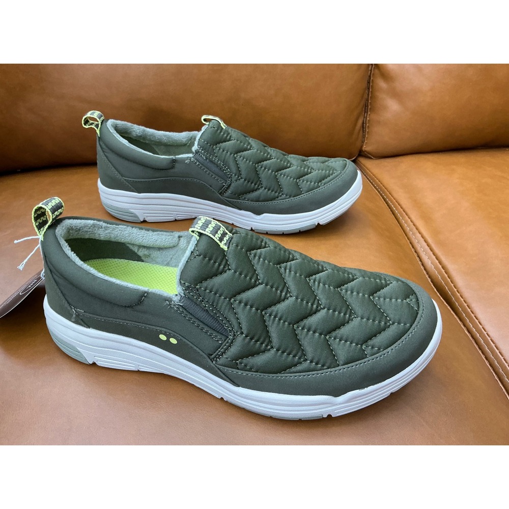 Ryka Ava 3 Slip-On Shoes Women 9.5M Green New Quilted Water Repellent Sneaker